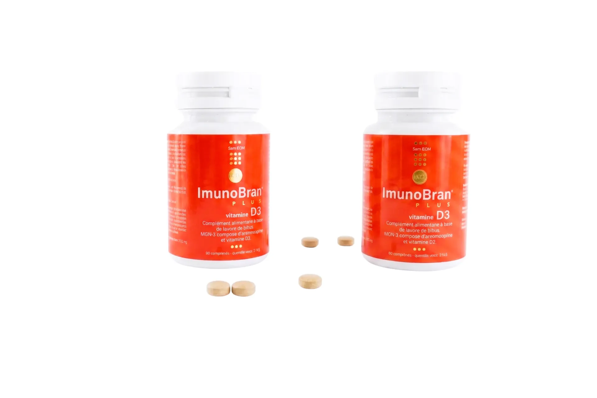 Set of 2 boxes of ImunoBran® PLUS vitamine D3 (180 tablets)